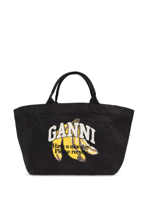 ★Ganni★ XXL Denim Shopper Bag Dark Navy A6278642 A6278642F Dark Navy Blue Denim Large Tote Bag | GANNI CH
